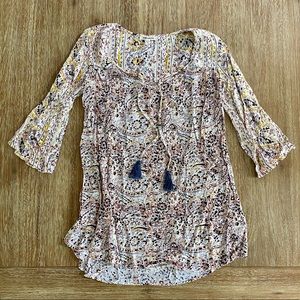 Billabong Paisley Print Tassel Swim Coverup Dress